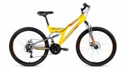 Велосипед 26' двухподвес ALTAIR MTB FS 26 2.0 disc желтый/серый мат., диск, 18 ск., 18' RBKN9SN6P006